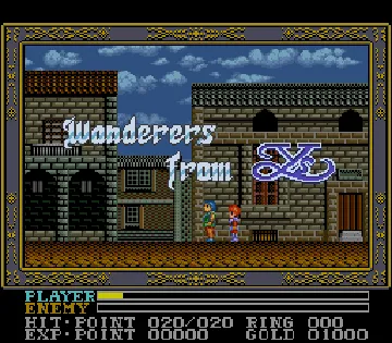 Ys III - Wanderers from Ys (USA) screen shot title